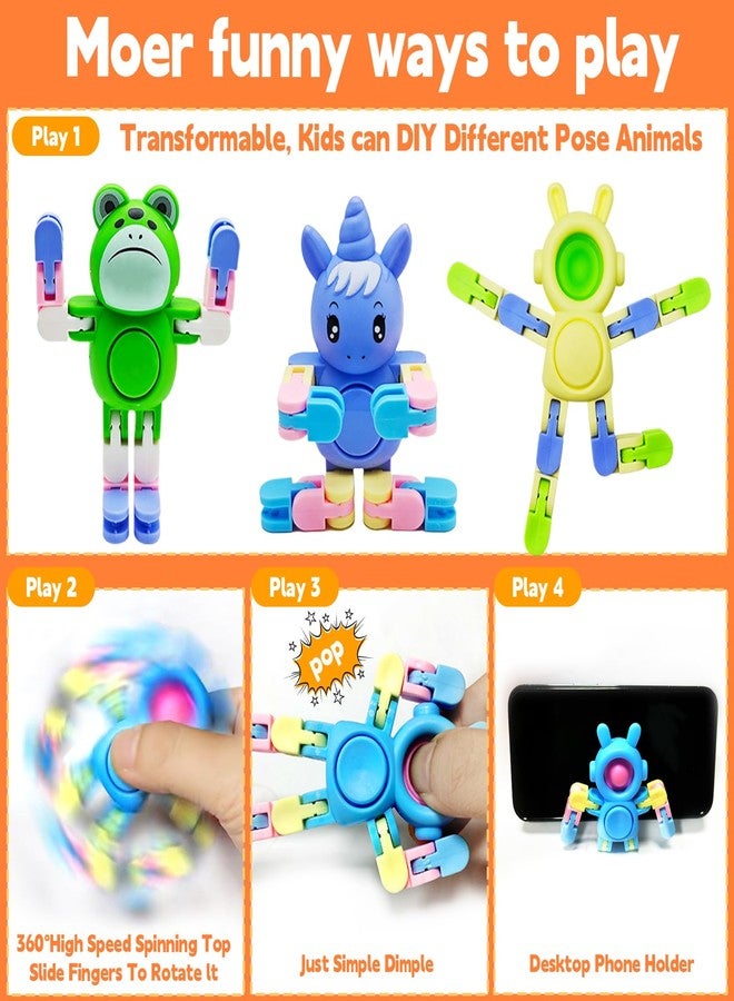 AMENON 12-Pack 3.8'' Jumbo Prefilled Easter Eggs with Transformable Bunny Unicorn & Frog Fidget Spinners Easter Basket Essential Pop Animal Sensory Toys Kids Teens Basket Stuffers Hunt DIY Stress Relief Gift - Image 3